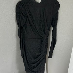 Black puff sleeve dress